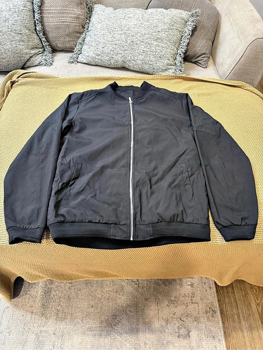 MANFINITY Black Bomber Jacket Size XXXL Like New